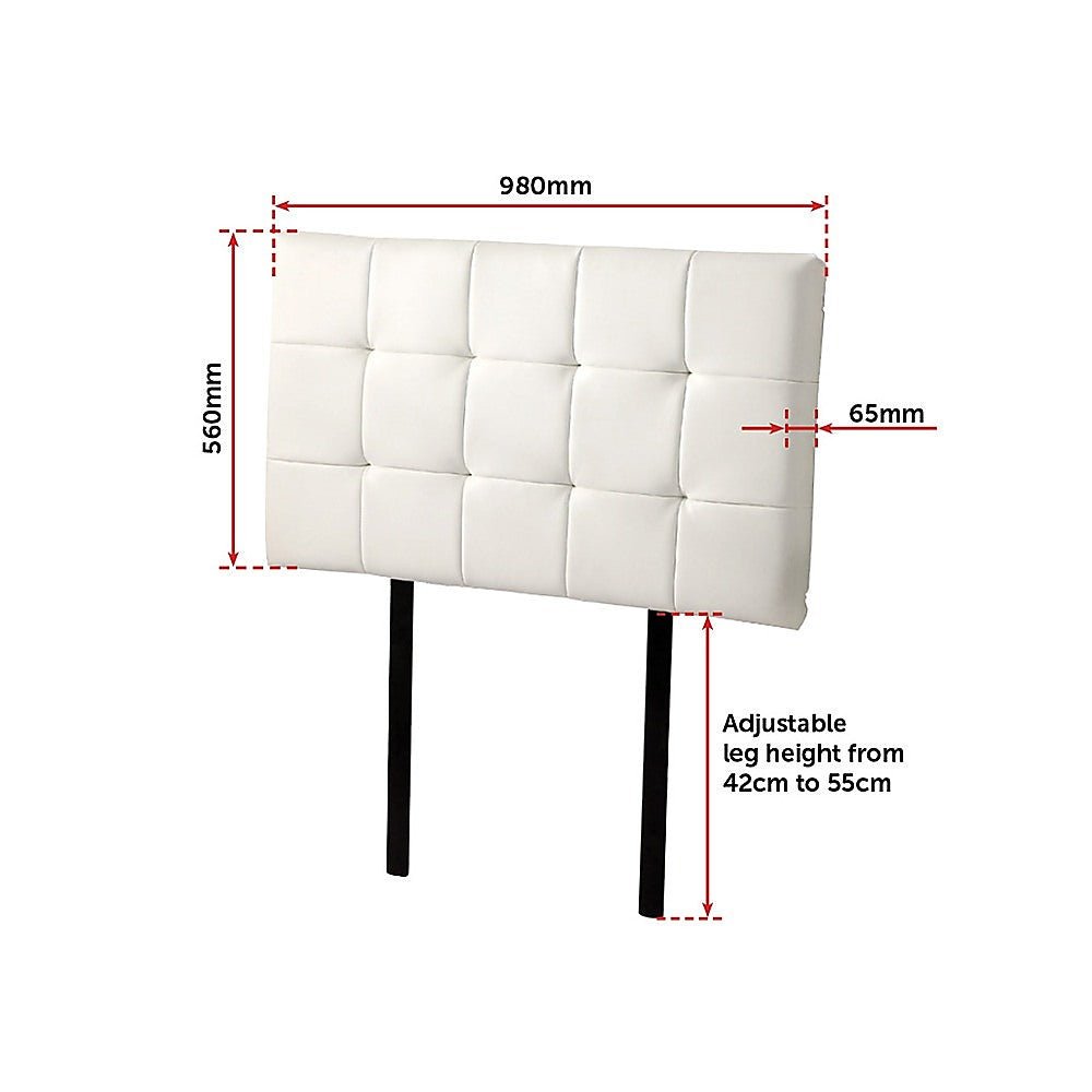 Single Size | Deluxe Headboard Bedhead (White) - Rivercity House & Home Co. (ABN 18 642 972 209) - Affordable Modern Furniture Australia