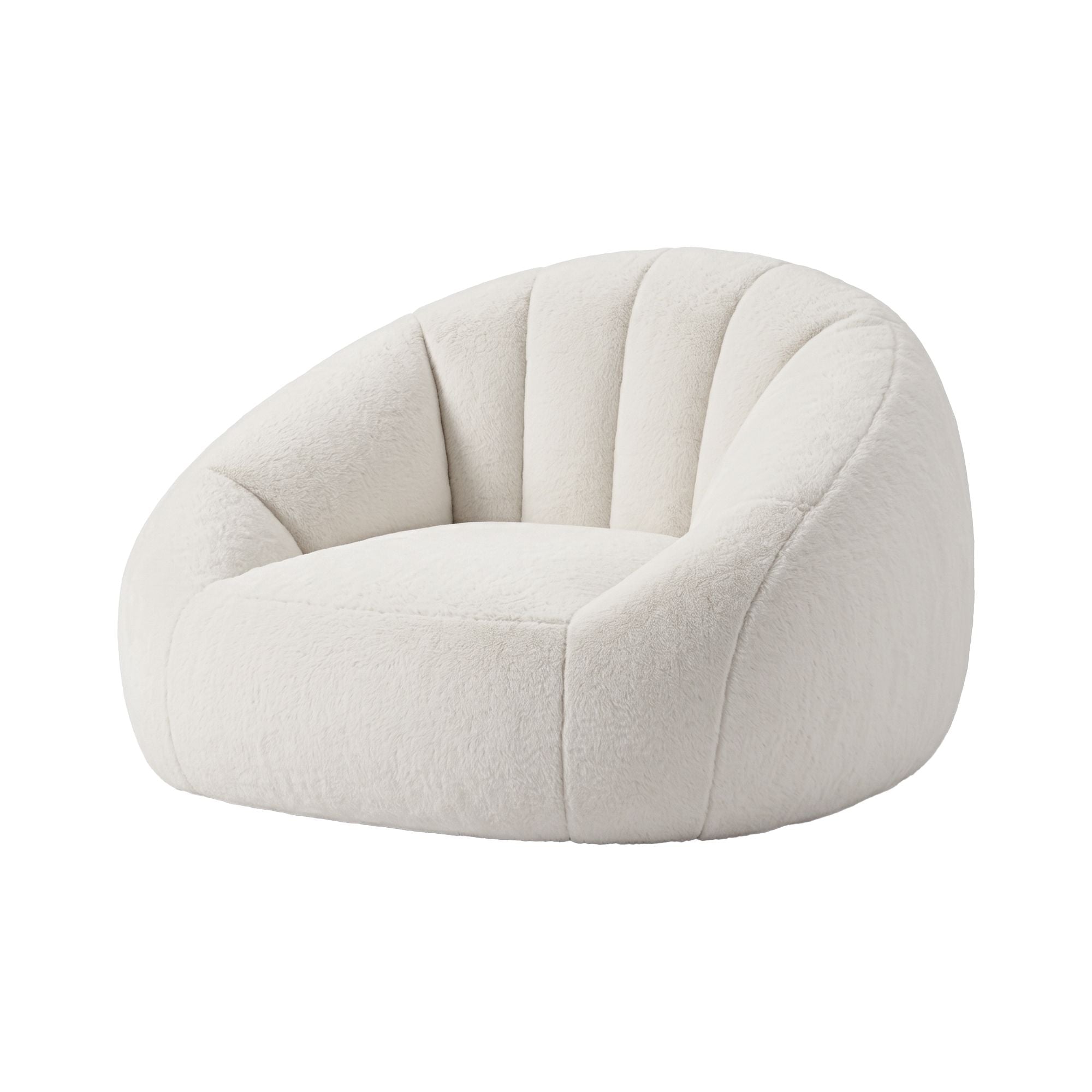 Single Small Boneless Couch Comfy Bean Bag for Living Room Faux Fur White - Furniture > Sofas > Sofas & Sofa Beds - Rivercity House & Home Co. (ABN 18 642 972 209) - Affordable Modern Furniture Australia