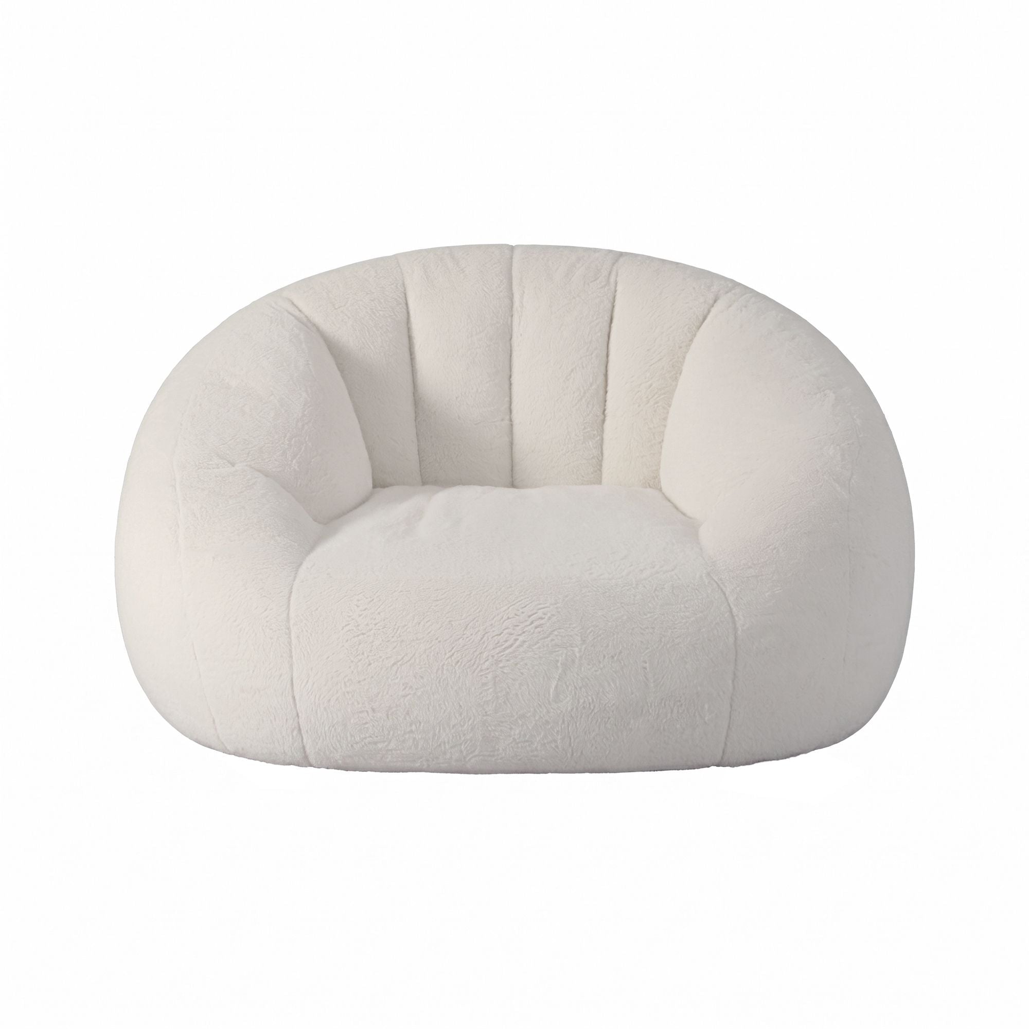 Single Small Boneless Couch Comfy Bean Bag for Living Room Faux Fur White - Furniture > Sofas > Sofas & Sofa Beds - Rivercity House & Home Co. (ABN 18 642 972 209) - Affordable Modern Furniture Australia