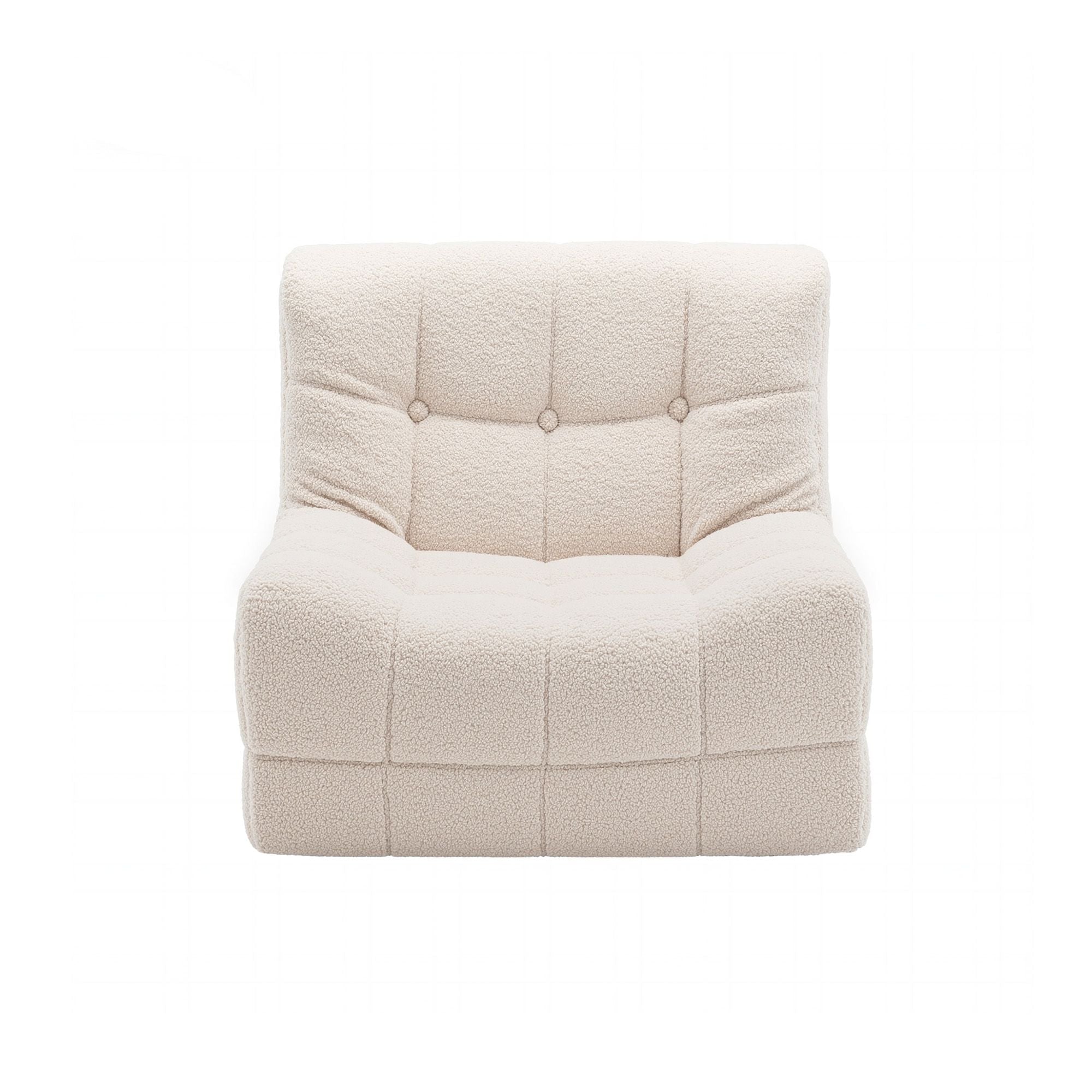 Single Small Boneless Couches for Living Room White Fabric - Furniture > Sofas > Sofas & Sofa Beds - Rivercity House & Home Co. (ABN 18 642 972 209) - Affordable Modern Furniture Australia