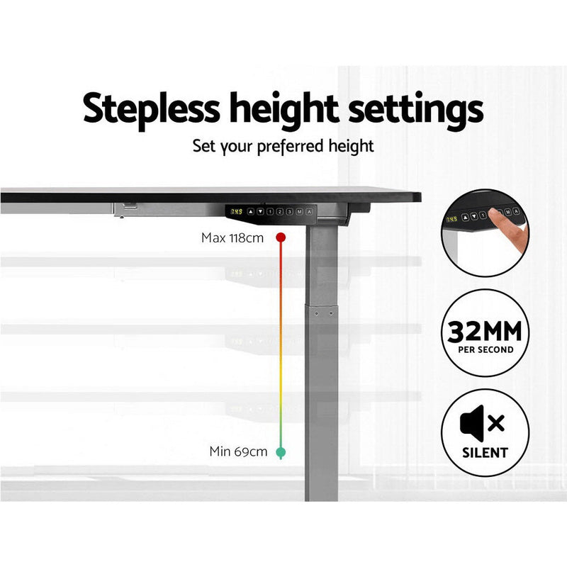 Sit Stand Desk Standing Desks Motorised Electric Home Office Laptop Computer Dual Motor 120cm - Rivercity House & Home Co. (ABN 18 642 972 209) - Affordable Modern Furniture Australia