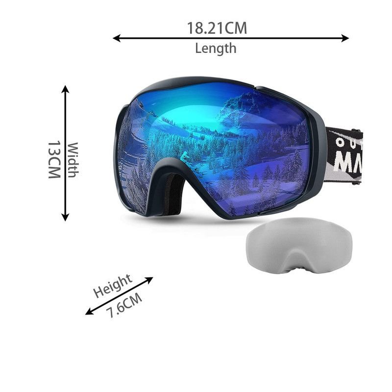Ski Goggles with Cover Snowboard Snow Goggles OTG Anti-Fog -100% UV Protection-OM-18 - Outdoor Recreation > Snow Sports > Skiing & Accessories - Rivercity House & Home Co. (ABN 18 642 972 209) - Affordable Modern Furniture Australia