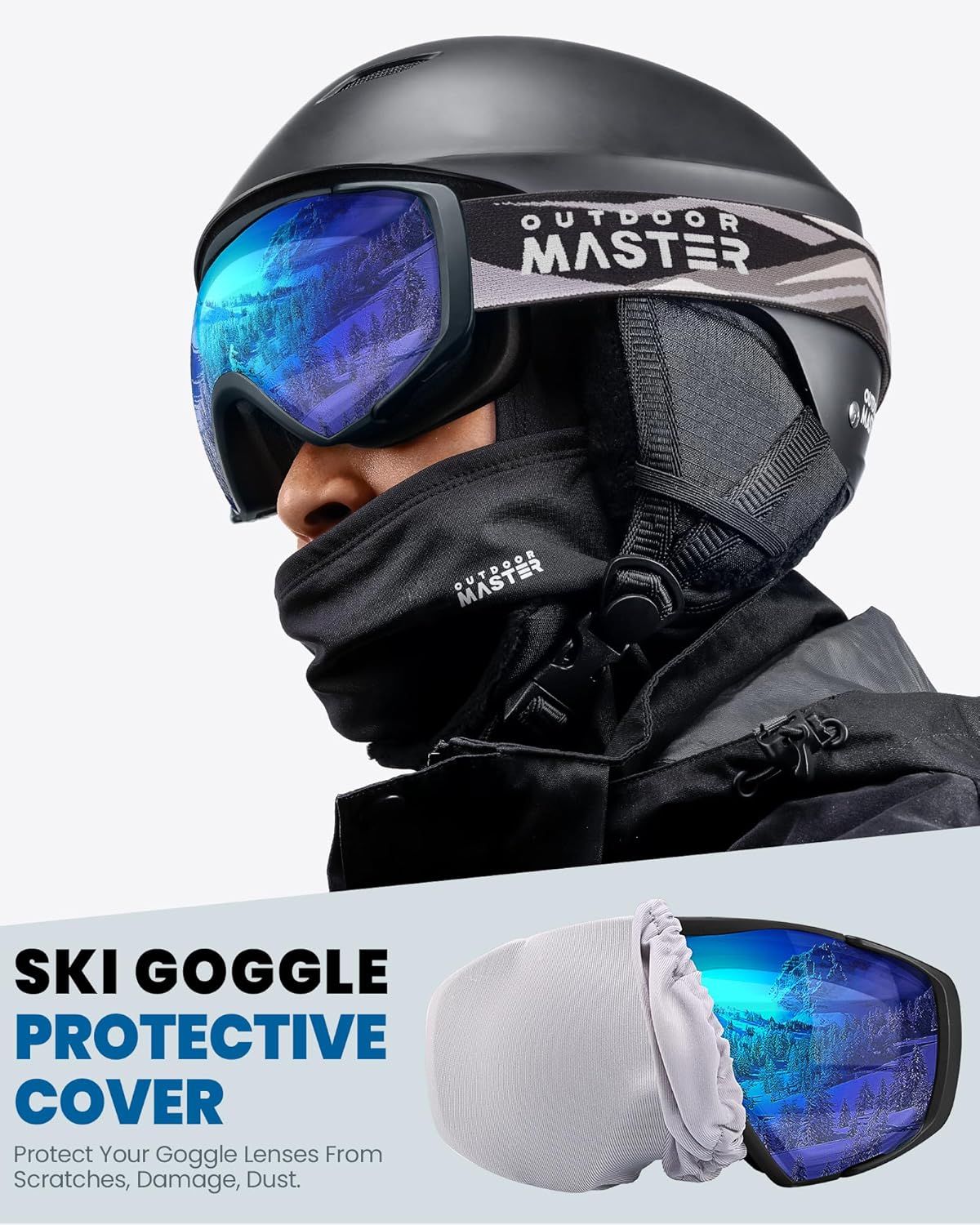 Ski Goggles with Cover Snowboard Snow Goggles OTG Anti-Fog -100% UV Protection-OM-18 - Outdoor Recreation > Snow Sports > Skiing & Accessories - Rivercity House & Home Co. (ABN 18 642 972 209) - Affordable Modern Furniture Australia