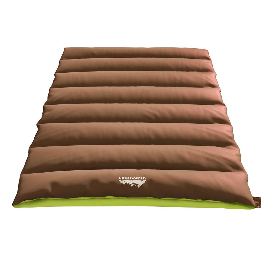 Sleeping Bag Double Bags Thermal Camping Hiking Tent Brown - 5°C - Outdoor Recreation > Camping > Sleeping Bags - Rivercity House & Home Co. (ABN 18 642 972 209) - Affordable Modern Furniture Australia