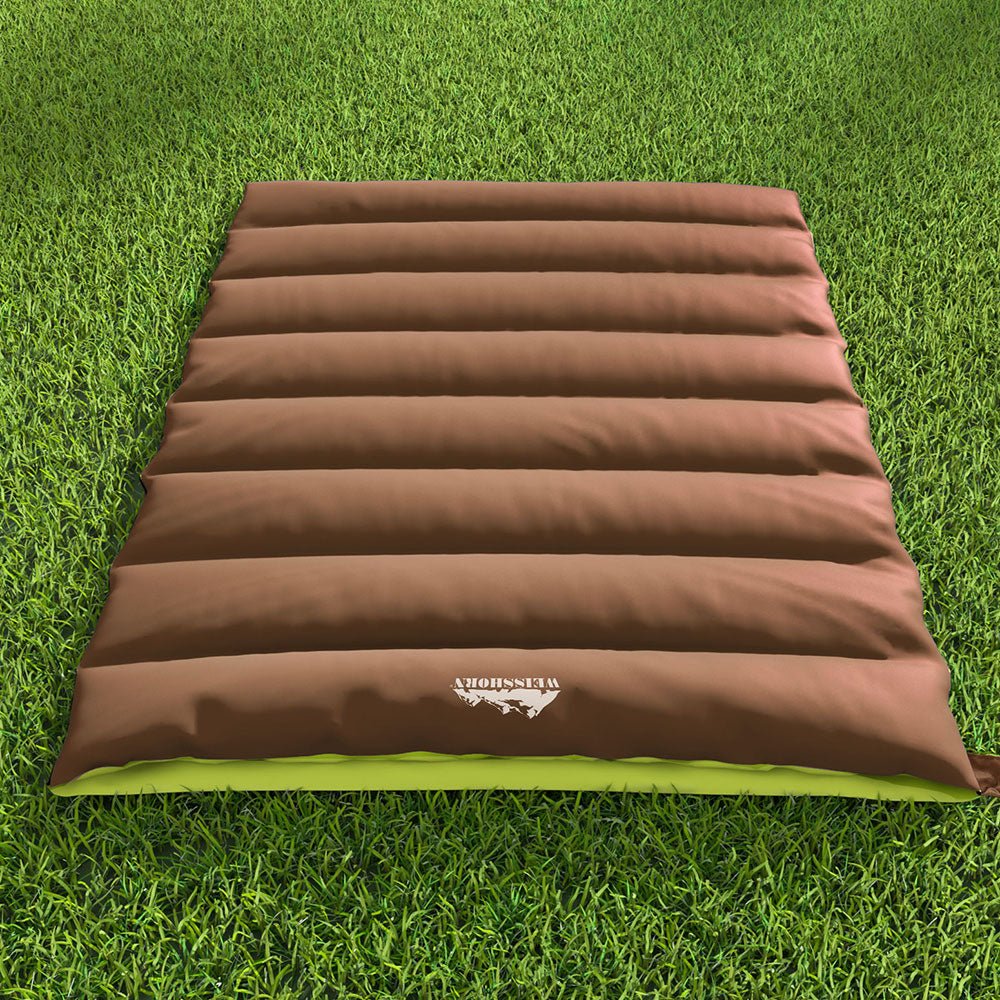 Sleeping Bag Double Bags Thermal Camping Hiking Tent Brown - 5°C - Outdoor Recreation > Camping > Sleeping Bags - Rivercity House & Home Co. (ABN 18 642 972 209) - Affordable Modern Furniture Australia