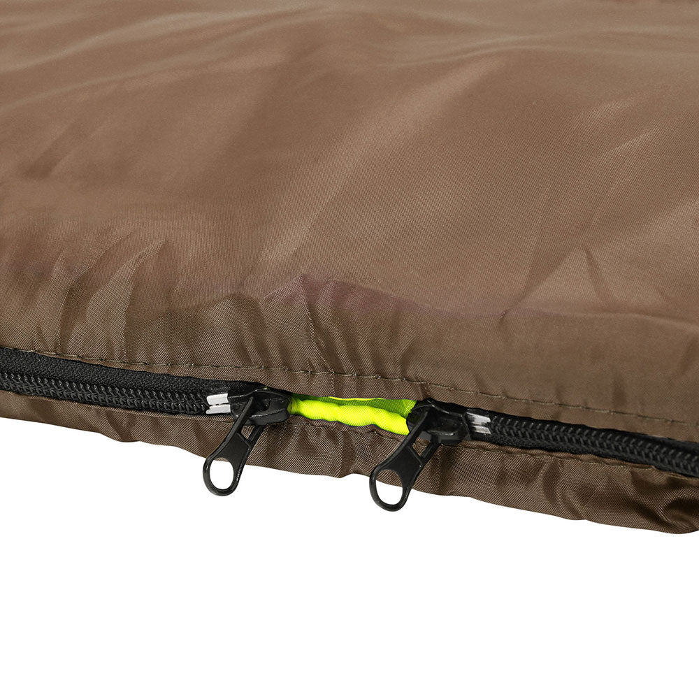 Sleeping Bag Double Bags Thermal Camping Hiking Tent Brown - 5°C - Outdoor Recreation > Camping > Sleeping Bags - Rivercity House & Home Co. (ABN 18 642 972 209) - Affordable Modern Furniture Australia