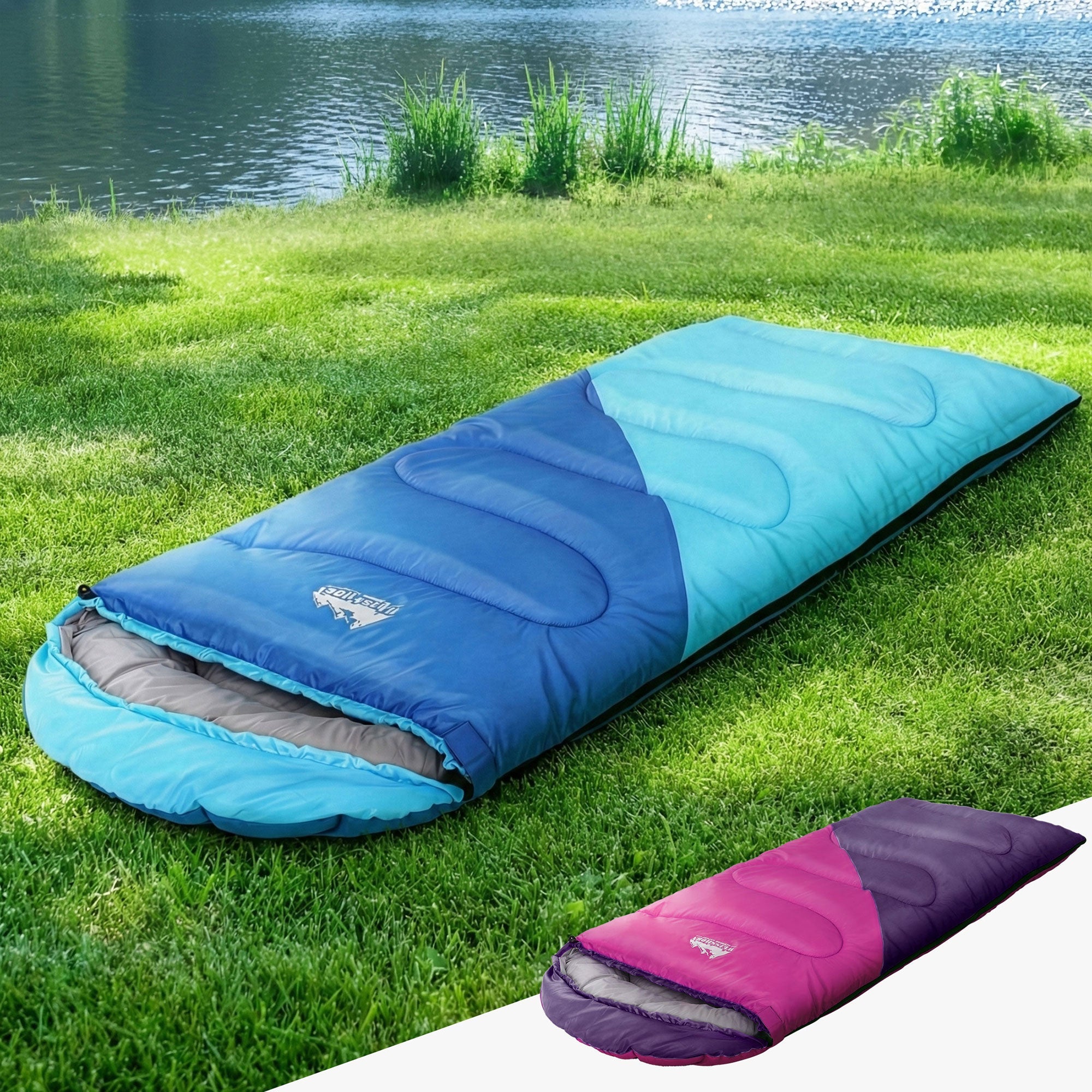Sleeping Bag Set of 2 Kids Single 172cm Thermal Camping Hiking - Outdoor Recreation > Camping > Sleeping Bags - Rivercity House & Home Co. (ABN 18 642 972 209) - Affordable Modern Furniture Australia