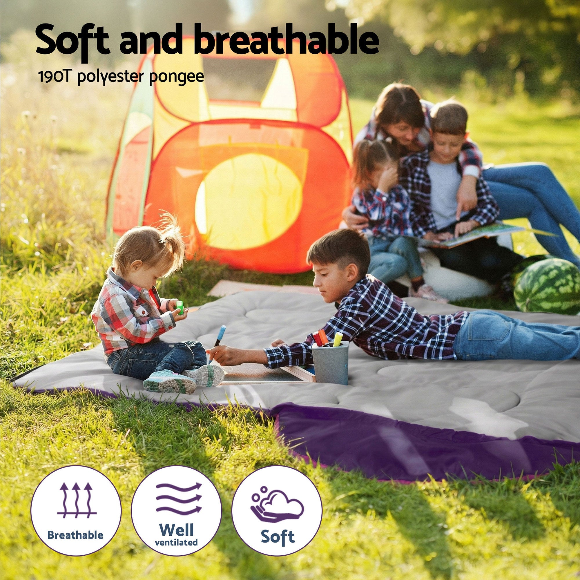 Sleeping Bag Set of 2 Kids Single 172cm Thermal Camping Hiking - Outdoor Recreation > Camping > Sleeping Bags - Rivercity House & Home Co. (ABN 18 642 972 209) - Affordable Modern Furniture Australia