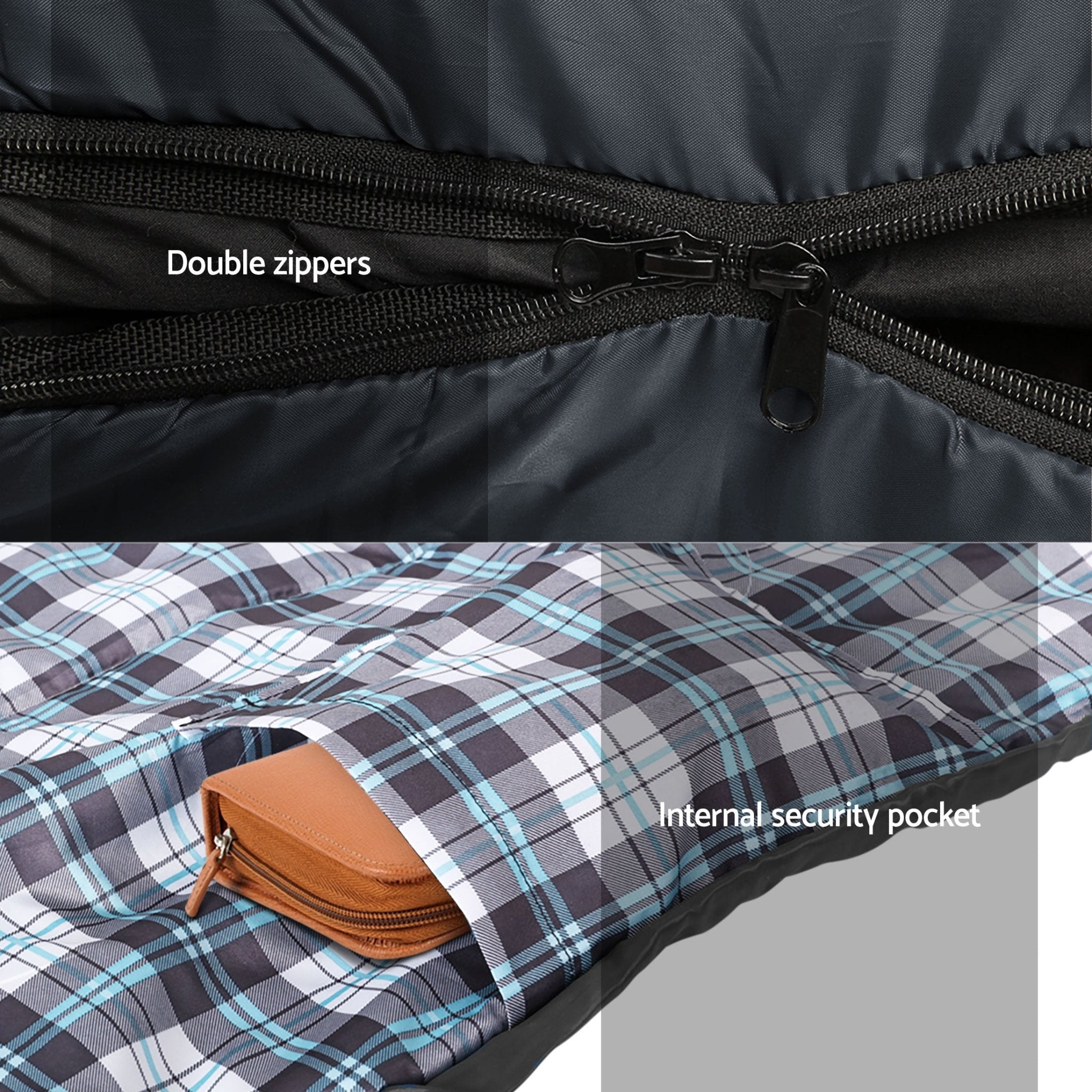 Sleeping Bag Set of 2 Single Thermal Camping Hiking Tent 0℃ - Outdoor Recreation > Camping > Sleeping Bags - Rivercity House & Home Co. (ABN 18 642 972 209) - Affordable Modern Furniture Australia