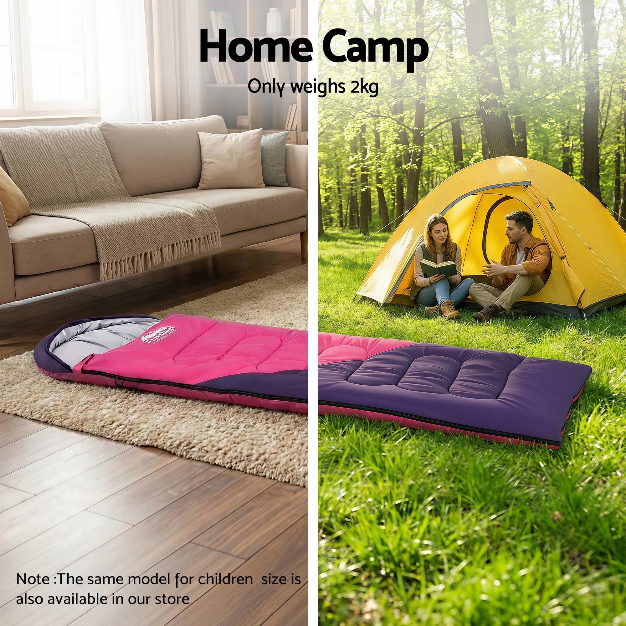 Sleeping Bag Single 213cm Thermal Camping Hiking Pink - Outdoor Recreation > Camping > Sleeping Bags - Rivercity House & Home Co. (ABN 18 642 972 209) - Affordable Modern Furniture Australia
