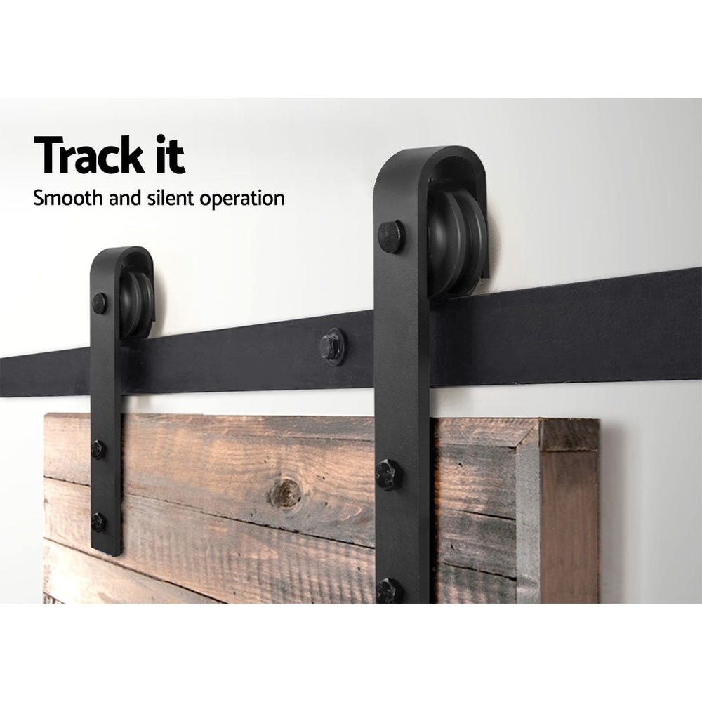 Sliding Barn Door Hardware Track Set 1.83m - Home & Garden > DIY > Door Hardware - Rivercity House & Home Co. (ABN 18 642 972 209) - Affordable Modern Furniture Australia