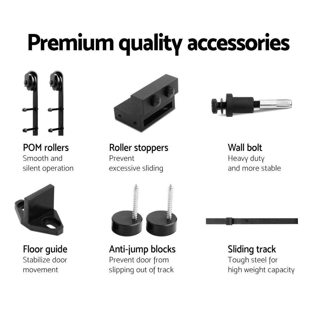 Sliding Barn Door Hardware Track Set 2m - Home & Garden > DIY > Door Hardware - Rivercity House & Home Co. (ABN 18 642 972 209) - Affordable Modern Furniture Australia