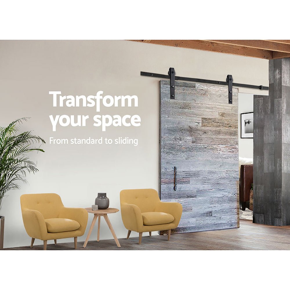 Sliding Barn Door Hardware Track Set 3.66m - Home & Garden > DIY > Door Hardware - Rivercity House & Home Co. (ABN 18 642 972 209) - Affordable Modern Furniture Australia