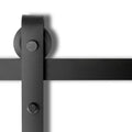 3m Sliding Barn Door Hardware Track Set with Rollers and Accessories - Black