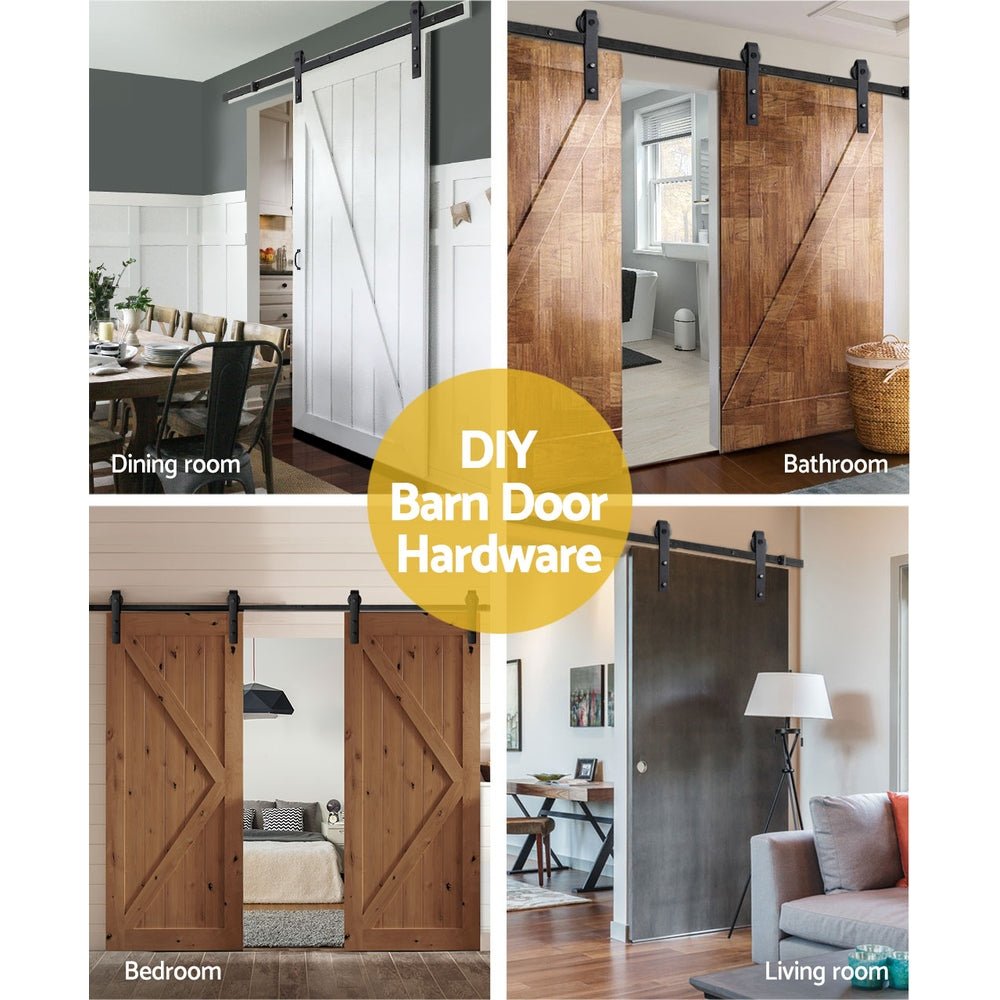 Sliding Barn Door Hardware Track Set 4m - Home & Garden > DIY > Door Hardware - Rivercity House & Home Co. (ABN 18 642 972 209) - Affordable Modern Furniture Australia