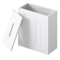 Slim Bathroom Storage Box with Lid for Toilet Paper Organiser Container - White
