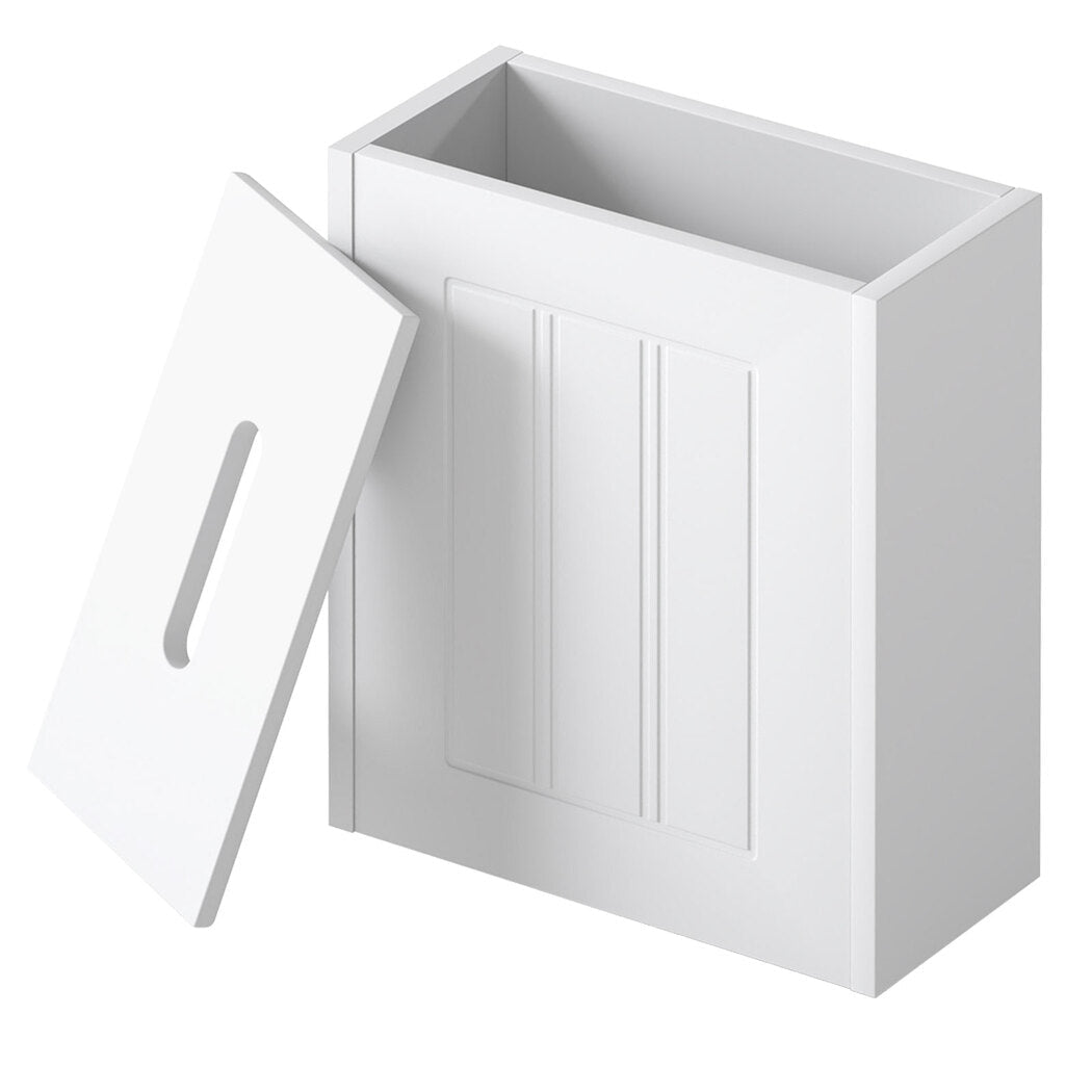 Slim Bathroom Storage Box with Lid for Toilet Paper Organiser Container - White - Rivercity House & Home Co. (ABN 18 642 972 209) - Affordable Modern Furniture Australia