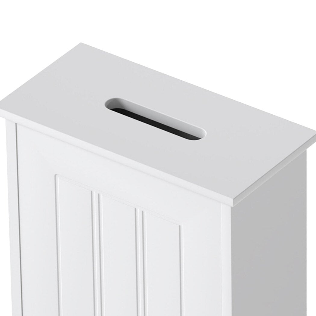 Slim Bathroom Storage Box with Lid for Toilet Paper Organiser Container - White - Rivercity House & Home Co. (ABN 18 642 972 209) - Affordable Modern Furniture Australia