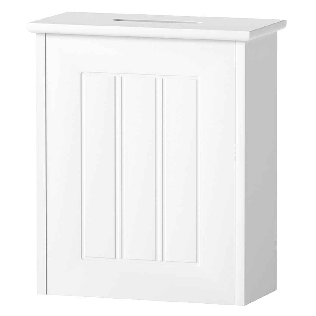 Slim Bathroom Storage Box with Lid for Toilet Paper Organiser Container - White - Rivercity House & Home Co. (ABN 18 642 972 209) - Affordable Modern Furniture Australia