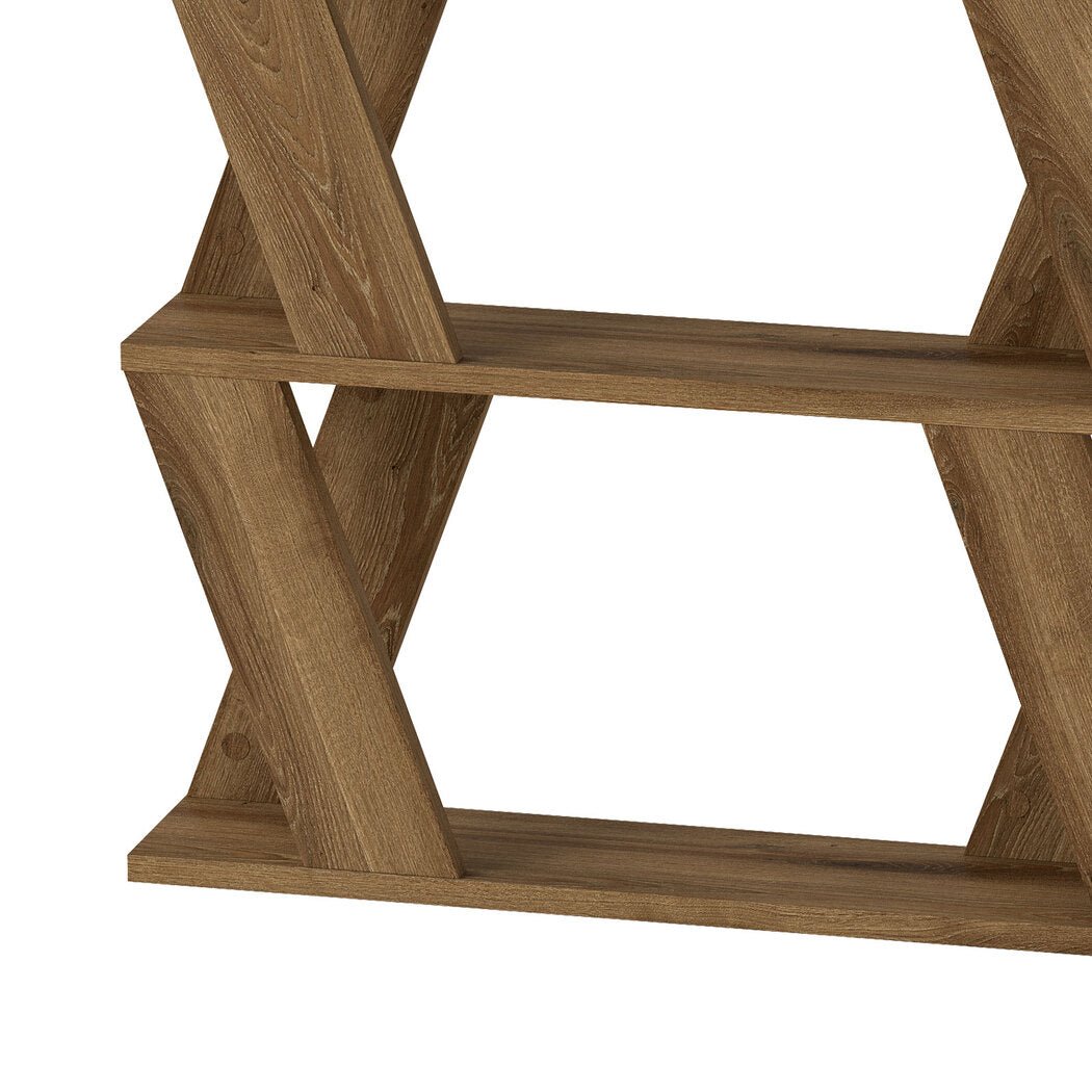 Slim Compact Side Table with Storage Double - Layer Coffee Table - Deep Oak - Rivercity House & Home Co. (ABN 18 642 972 209) - Affordable Modern Furniture Australia