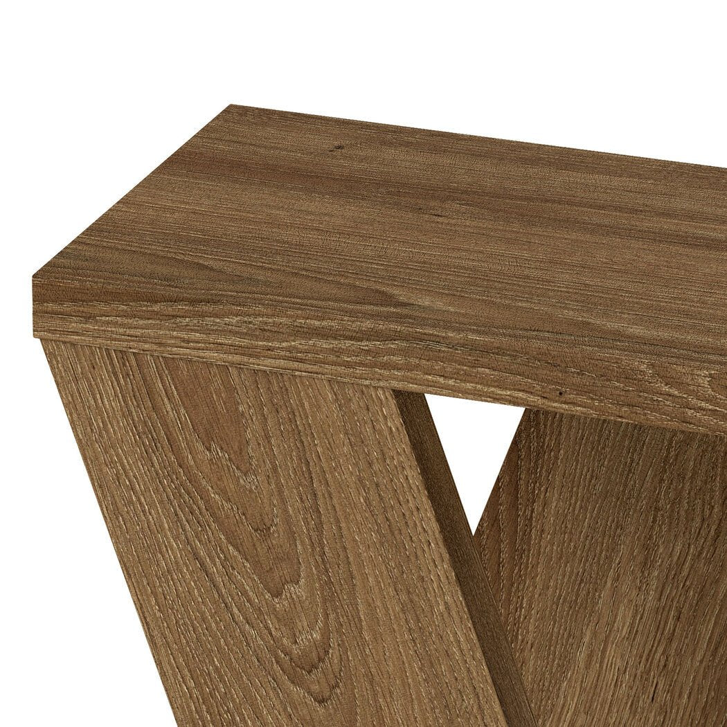 Slim Compact Side Table with Storage Double - Layer Coffee Table - Deep Oak - Rivercity House & Home Co. (ABN 18 642 972 209) - Affordable Modern Furniture Australia