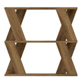 Slim Compact Side Table with Storage Double-Layer Coffee Table - Deep Oak