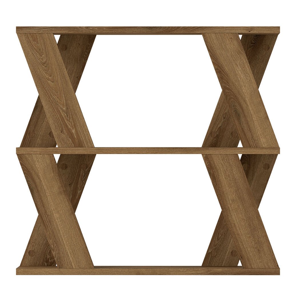 Slim Compact Side Table with Storage Double - Layer Coffee Table - Deep Oak - Rivercity House & Home Co. (ABN 18 642 972 209) - Affordable Modern Furniture Australia