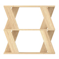 Slim Compact Side Table with Storage Double-Layer Coffee Table - Oak
