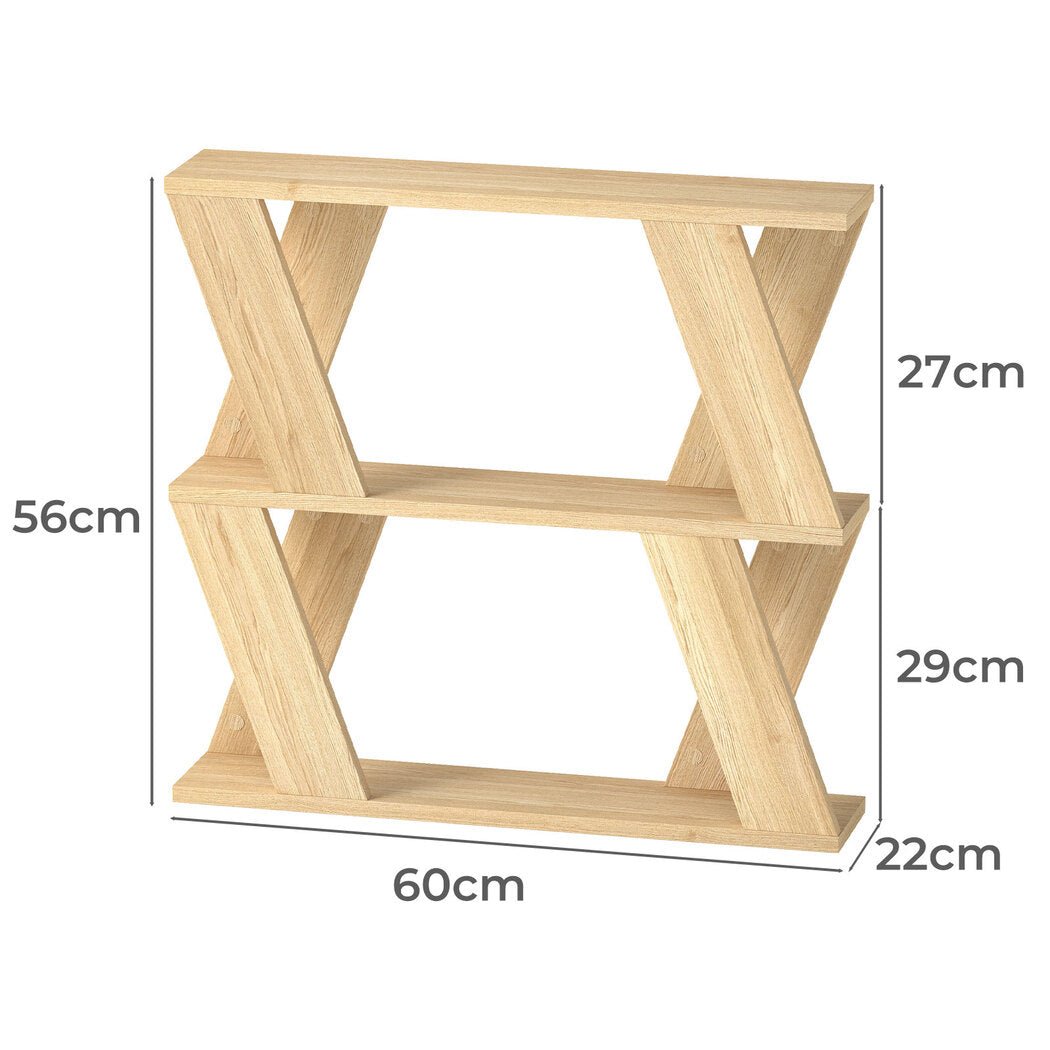 Slim Compact Side Table with Storage Double - Layer Coffee Table - Oak - Rivercity House & Home Co. (ABN 18 642 972 209) - Affordable Modern Furniture Australia