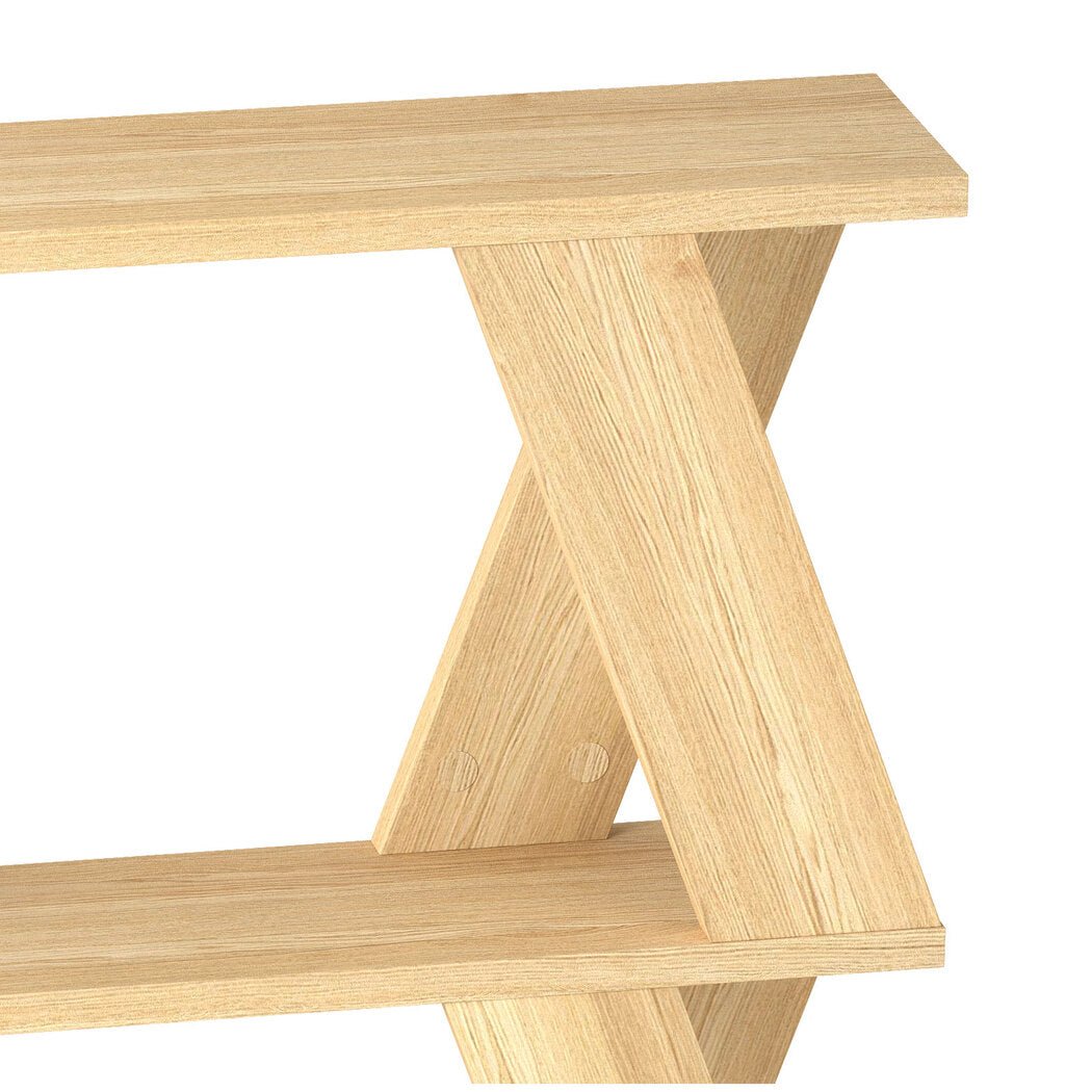Slim Compact Side Table with Storage Double - Layer Coffee Table - Oak - Rivercity House & Home Co. (ABN 18 642 972 209) - Affordable Modern Furniture Australia
