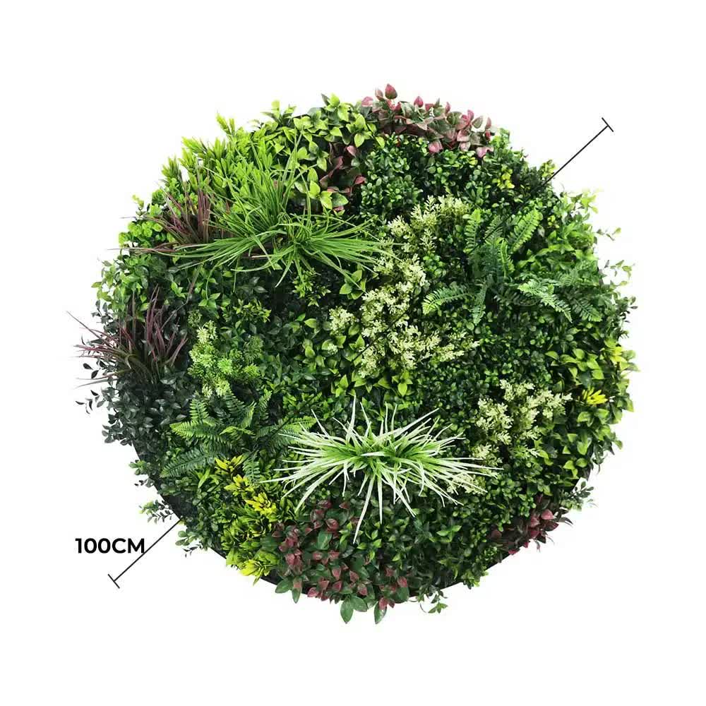 Slimline 100cm Artificial Green Wall Disc Art UV Resistant - Black - Home & Garden > Wall Art > 3D Wall Art - Rivercity House & Home Co. (ABN 18 642 972 209) - Affordable Modern Furniture Australia