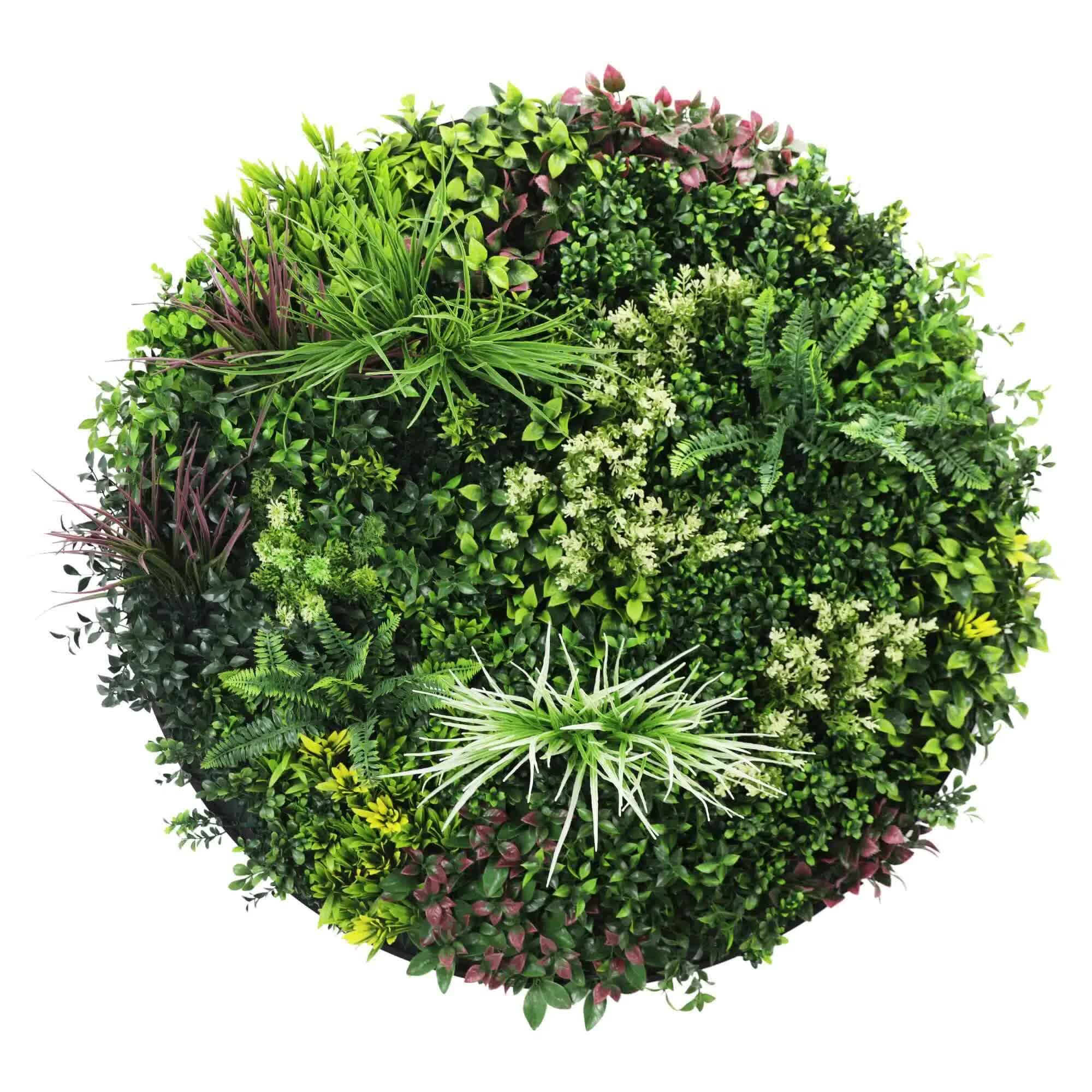 Slimline 100cm Artificial Green Wall Disc Art UV Resistant - White - Home & Garden > Wall Art > 3D Wall Art - Rivercity House & Home Co. (ABN 18 642 972 209) - Affordable Modern Furniture Australia