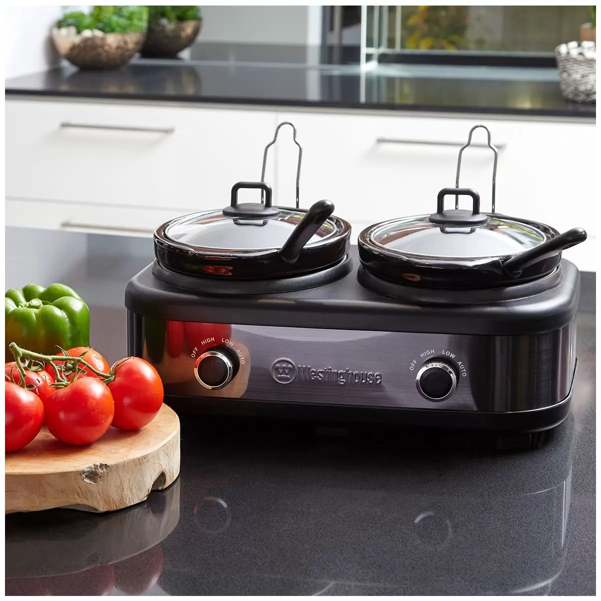 Slow Cooker with Auto Function Dual 2 x 2.5L Capacity - Appliances > Kitchen Appliances > Rice Cookers & Steamers - Rivercity House & Home Co. (ABN 18 642 972 209) - Affordable Modern Furniture Australia