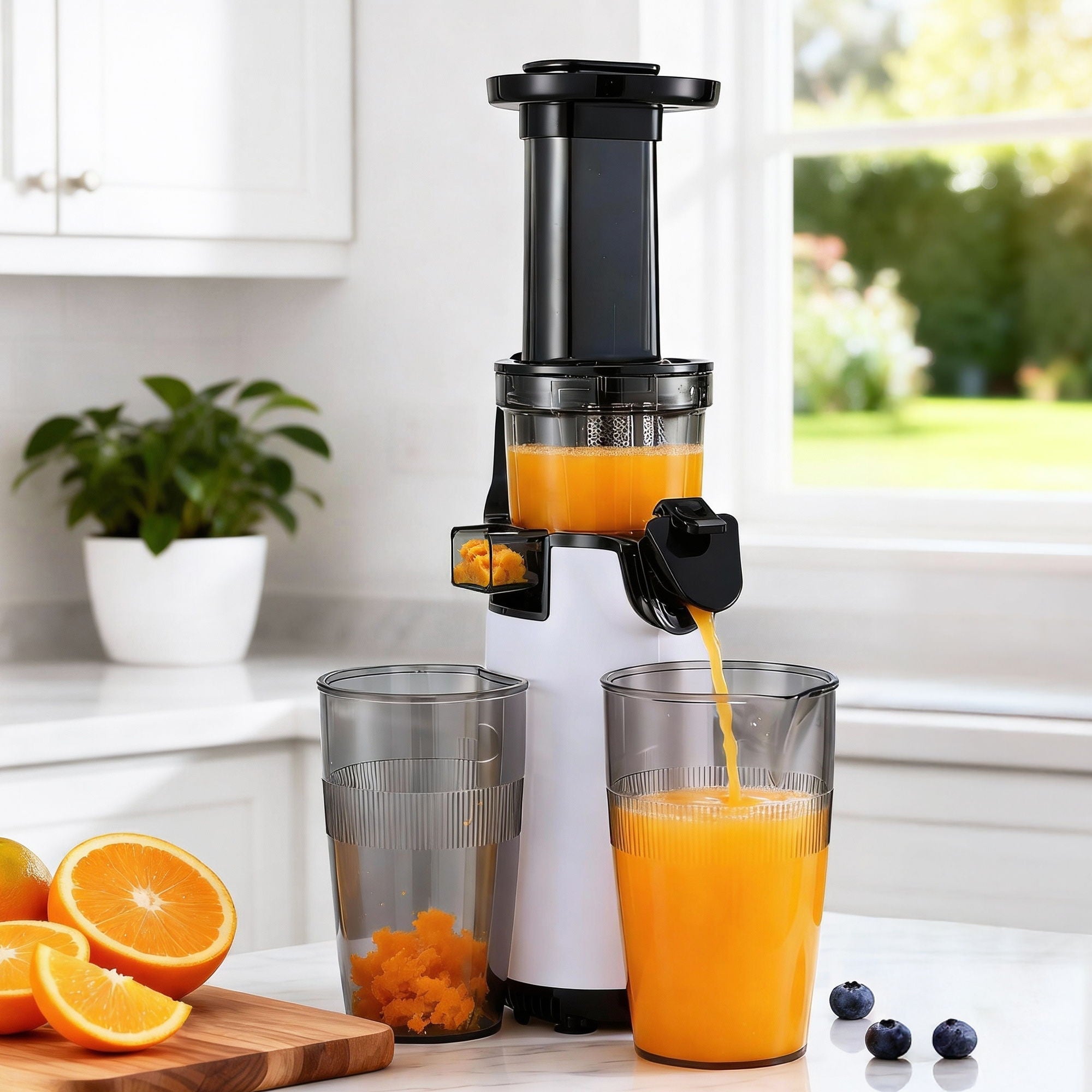 Slow Juicer Cold Press Fruit Juice Extractor 130W White - Commercial > Commercial Others > Distilling & Brewing - Rivercity House & Home Co. (ABN 18 642 972 209) - Affordable Modern Furniture Australia