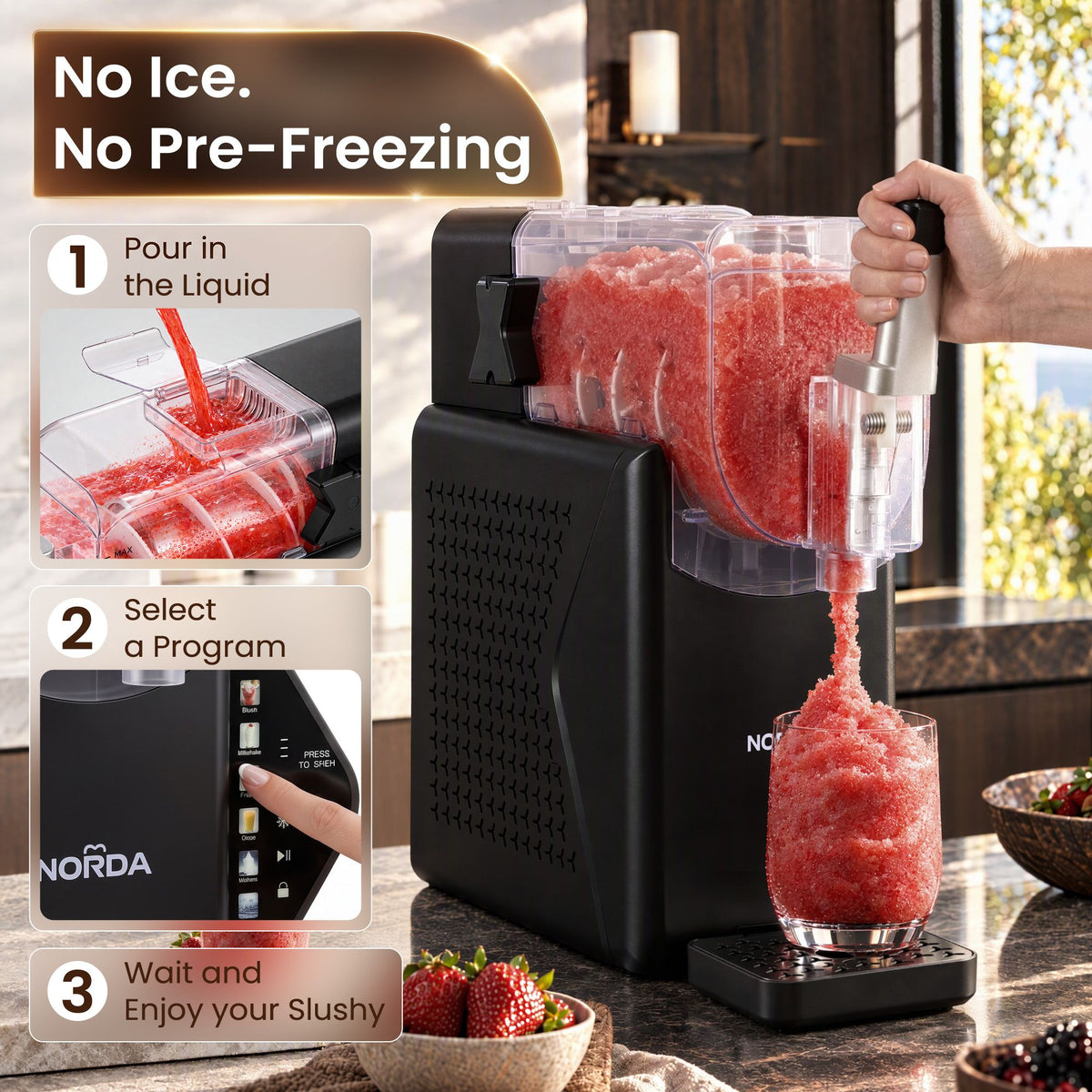 Slushie Machine 2.2L Frozen Drink & Ice Cream Maker with Foldable Touch Control Panel - Black - Appliances > Kitchen Appliances > Ice Makers - Rivercity House & Home Co. (ABN 18 642 972 209) - Affordable Modern Furniture Australia