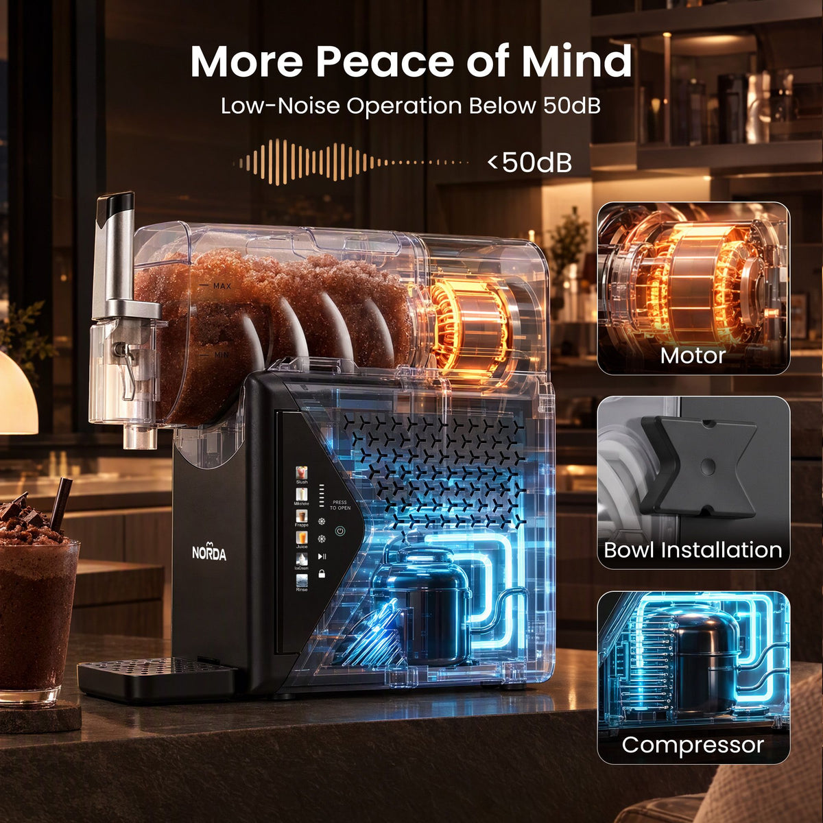 Slushie Machine 2.2L Frozen Drink & Ice Cream Maker with Foldable Touch Control Panel - Black - Appliances > Kitchen Appliances > Ice Makers - Rivercity House & Home Co. (ABN 18 642 972 209) - Affordable Modern Furniture Australia