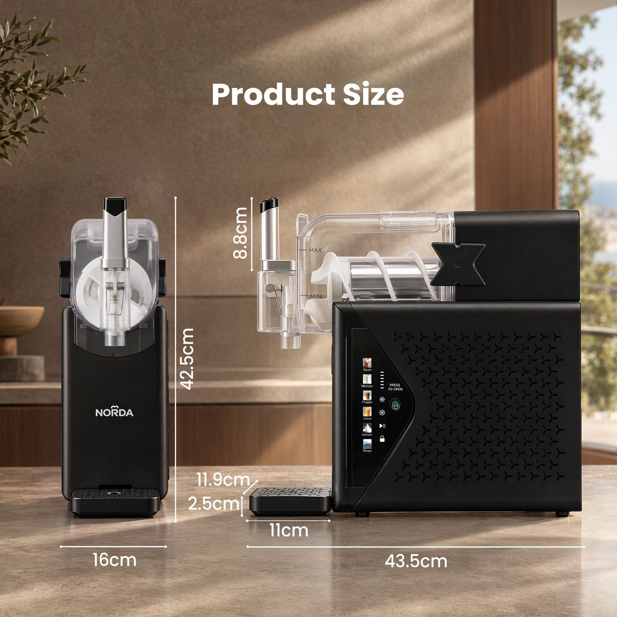 Slushie Machine 2.2L Frozen Drink & Ice Cream Maker with Foldable Touch Control Panel - Black - Appliances > Kitchen Appliances > Ice Makers - Rivercity House & Home Co. (ABN 18 642 972 209) - Affordable Modern Furniture Australia