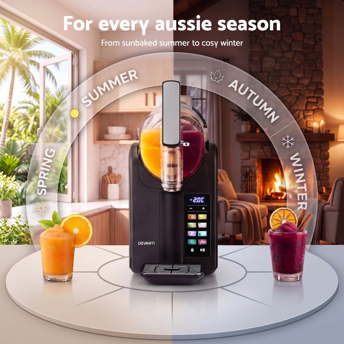 Slushie Machine 2L Frozen Drink Maker Ice Cream Cocktail Slush Maker Black - Appliances > Kitchen Appliances > Ice Makers - Rivercity House & Home Co. (ABN 18 642 972 209) - Affordable Modern Furniture Australia