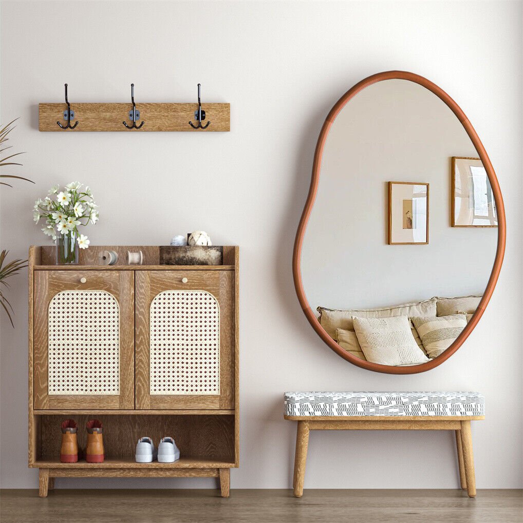Small Art Deco Asymmetrical Wall Mirror 56x82cm - Home & Garden > Decor > Mirrors - Rivercity House & Home Co. (ABN 18 642 972 209) - Affordable Modern Furniture Australia