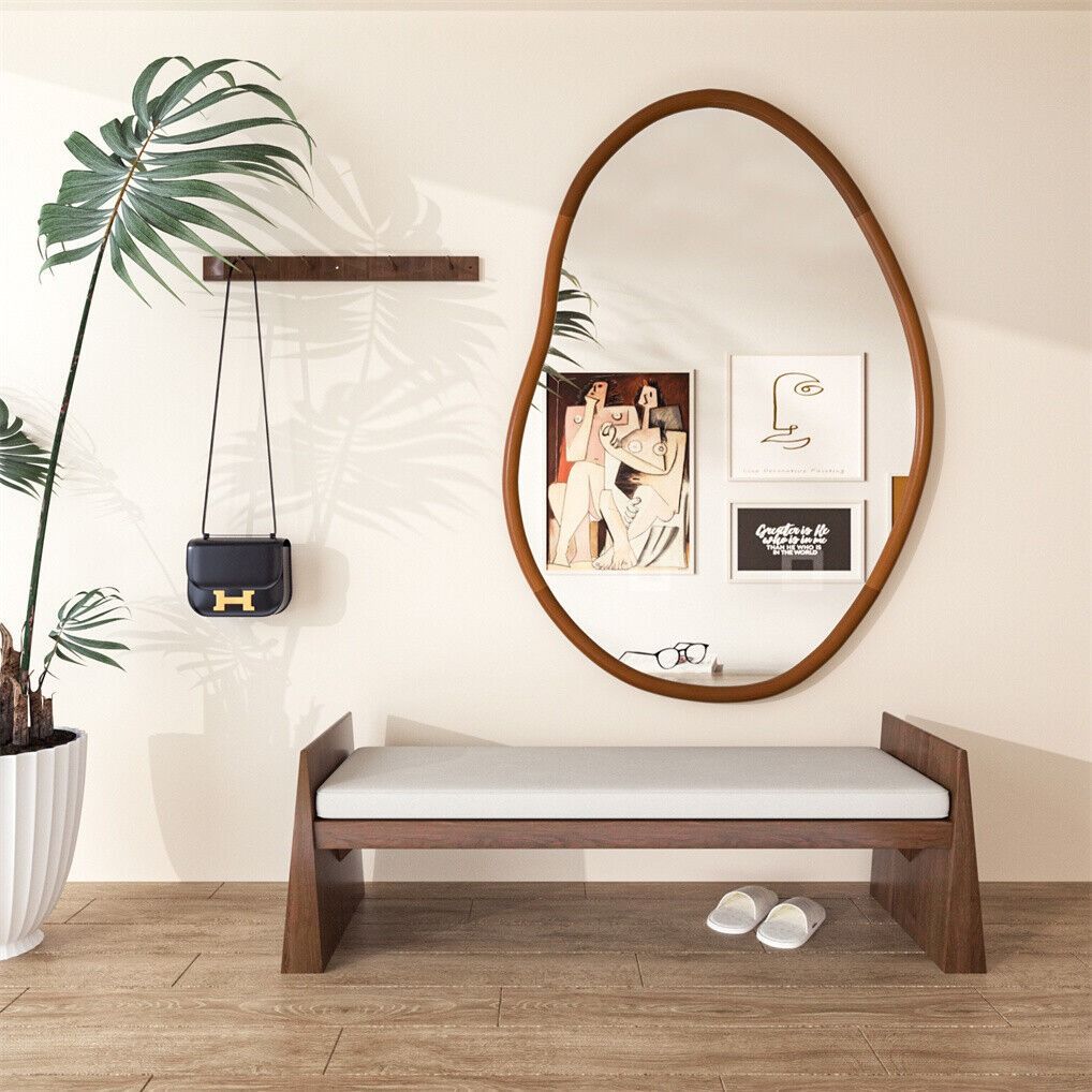 Small Art Deco Asymmetrical Wall Mirror 56x82cm - Home & Garden > Decor > Mirrors - Rivercity House & Home Co. (ABN 18 642 972 209) - Affordable Modern Furniture Australia