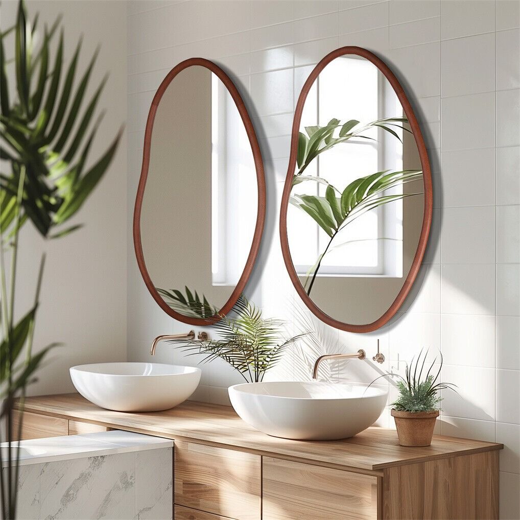 Small Art Deco Asymmetrical Wall Mirror 56x82cm - Home & Garden > Decor > Mirrors - Rivercity House & Home Co. (ABN 18 642 972 209) - Affordable Modern Furniture Australia