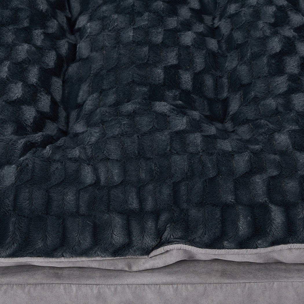 Small Dog Calming Plush Bed with Memory Foam - Grey - Rivercity House & Home Co. (ABN 18 642 972 209) - Affordable Modern Furniture Australia