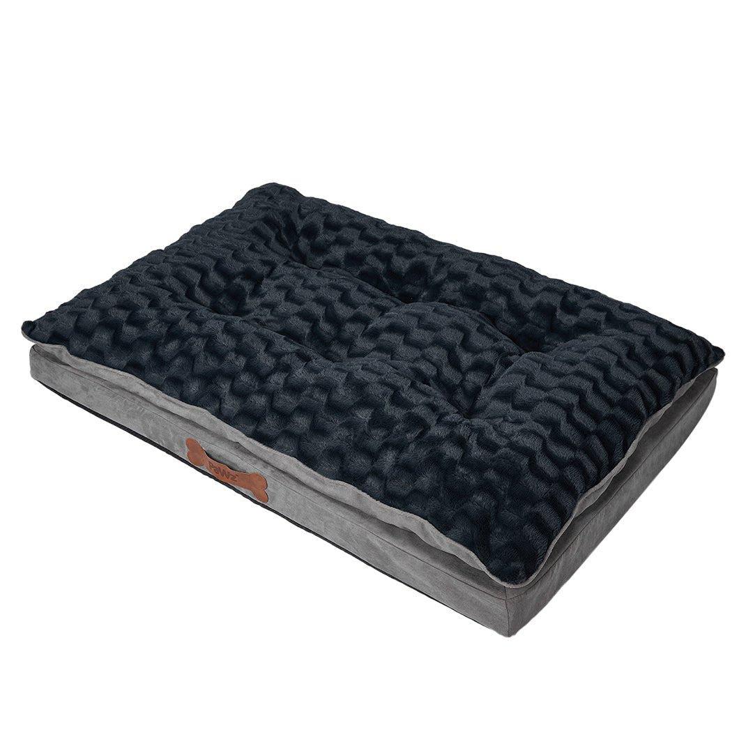 Small Dog Calming Plush Bed with Memory Foam - Grey - Rivercity House & Home Co. (ABN 18 642 972 209) - Affordable Modern Furniture Australia