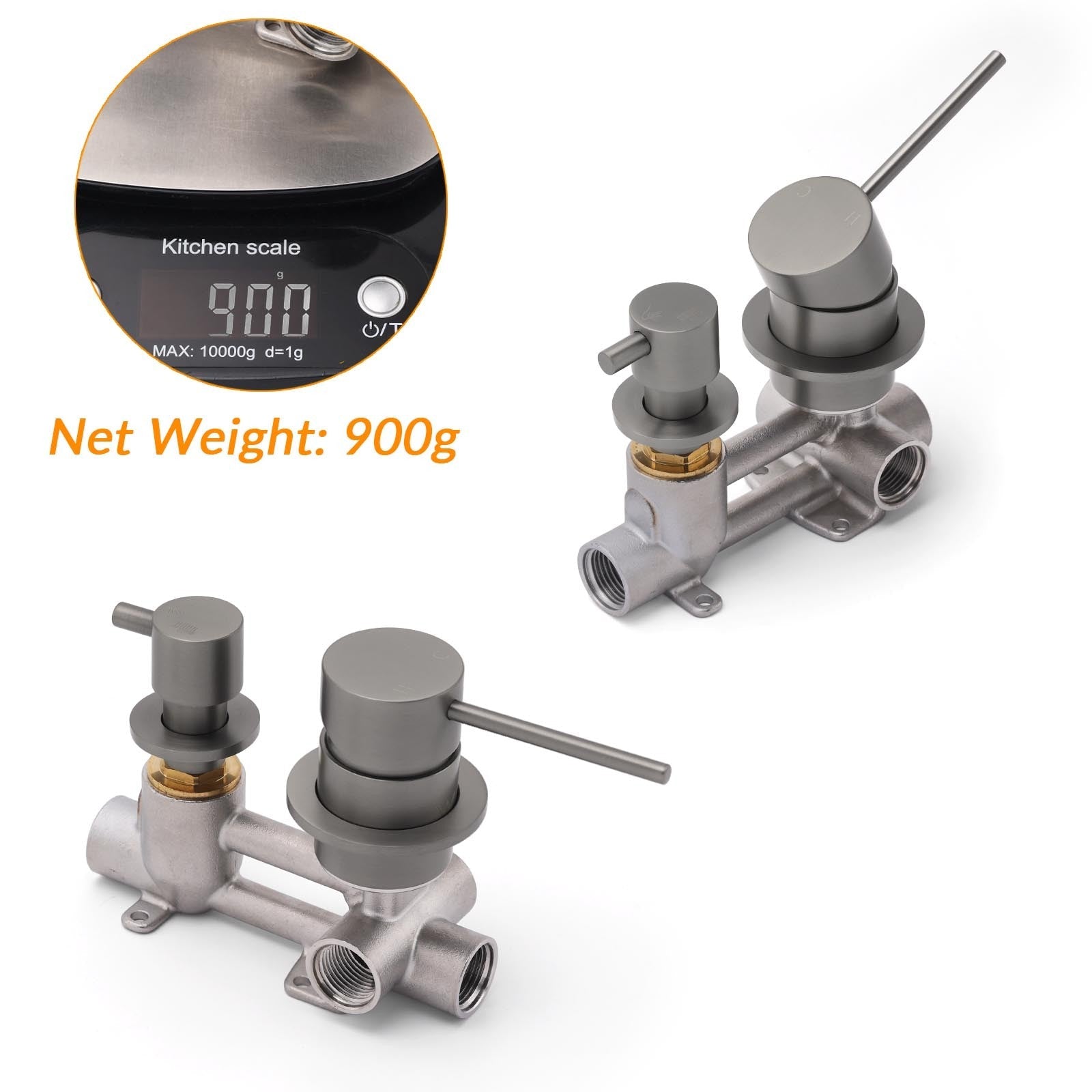 Small Face Gun Metal Gray Round Shower Mixer 2 Way Switch Diverter For Combo Set - Furniture > Bathroom > Shower Heads & Screens - Rivercity House & Home Co. (ABN 18 642 972 209) - Affordable Modern Furniture Australia