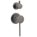 Small Face Round Shower Mixer with 2-Way Diverter Switch - Grey Metal Gray