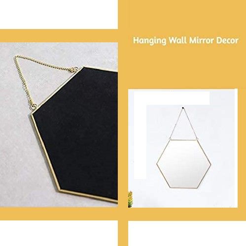 Small Hexagon Wall Hanging Mirror 30x26cm - Gold - Home & Garden > Decor > Mirrors - Rivercity House & Home Co. (ABN 18 642 972 209) - Affordable Modern Furniture Australia