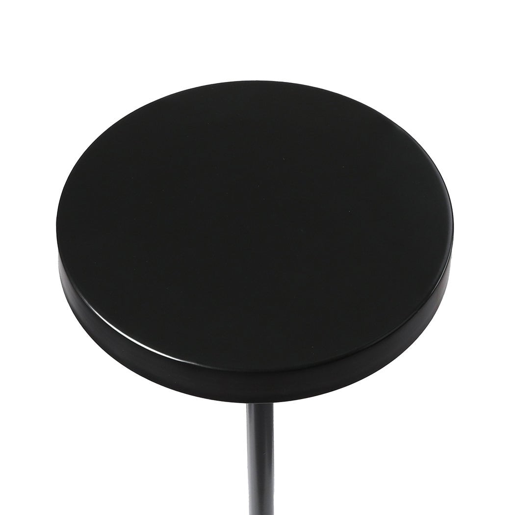 Small Round Lightweight Side Table with Powder - Coated Steel Frame - Black - Rivercity House & Home Co. (ABN 18 642 972 209) - Affordable Modern Furniture Australia