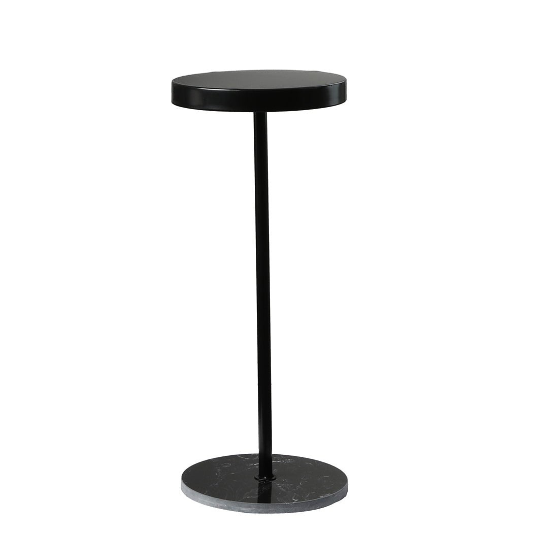 Small Round Lightweight Side Table with Powder - Coated Steel Frame - Black - Rivercity House & Home Co. (ABN 18 642 972 209) - Affordable Modern Furniture Australia