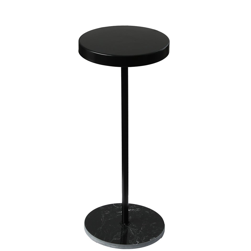 Small Round Lightweight Side Table with Powder - Coated Steel Frame - Black - Rivercity House & Home Co. (ABN 18 642 972 209) - Affordable Modern Furniture Australia