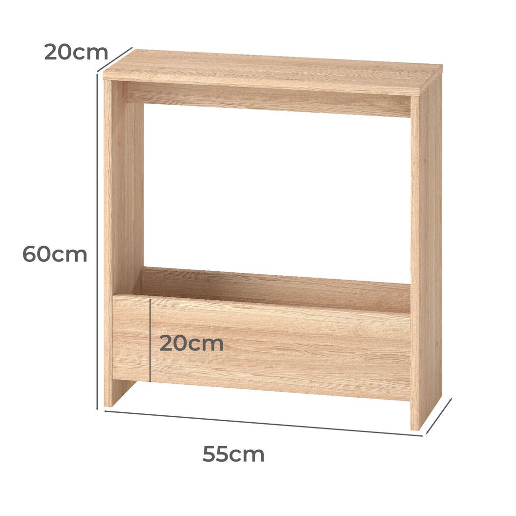 Small Side Table with Magazine Rack Multi - Purpose End Table - Oak - Rivercity House & Home Co. (ABN 18 642 972 209) - Affordable Modern Furniture Australia